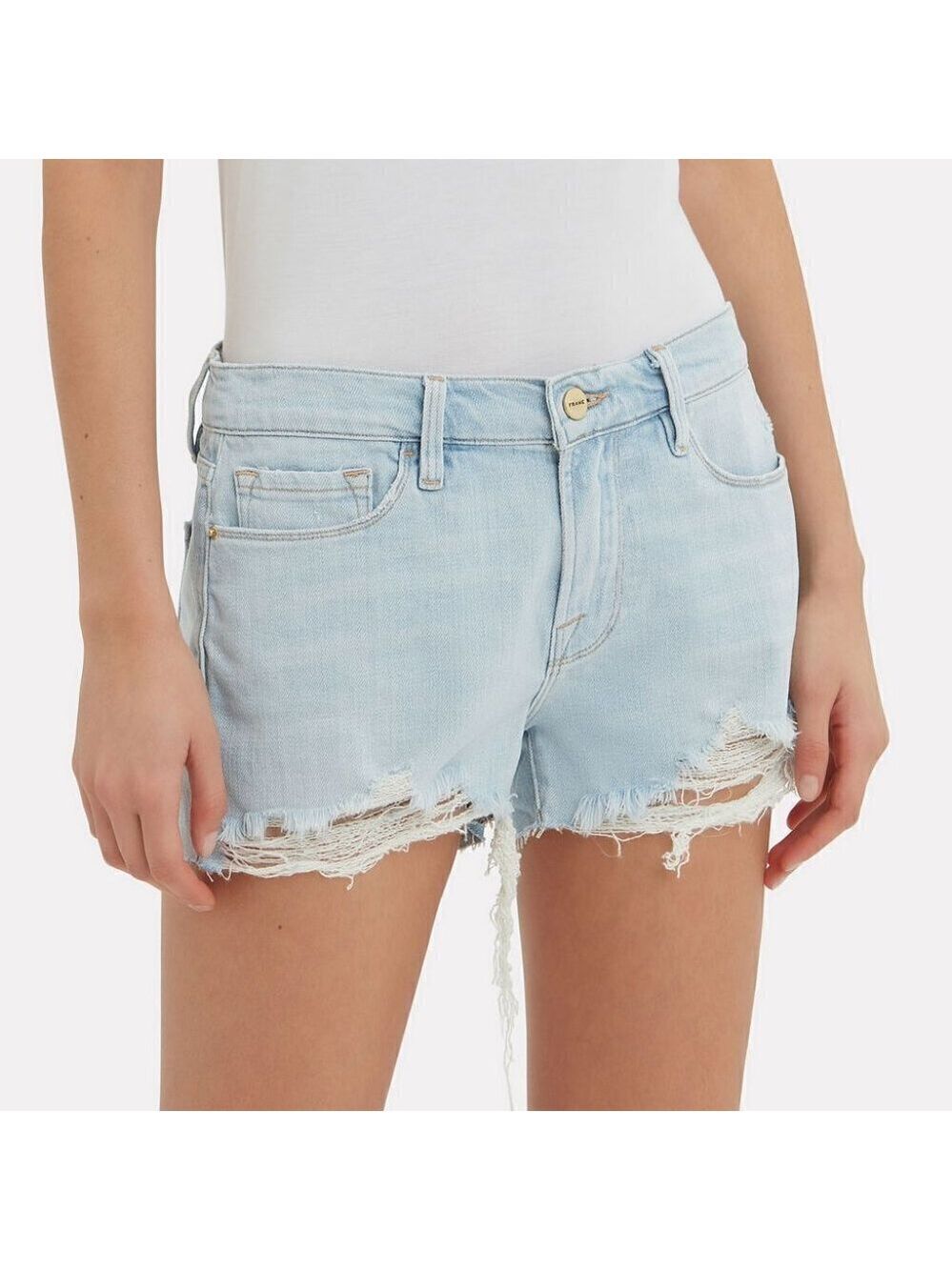 Frame Denim Le Cut Off Raw Edge Shorts in Hurrah Size 29